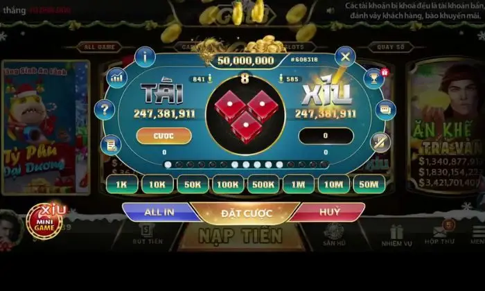 Tài xỉu jackpot với hũ thưởng giá trị kích thích người chơi